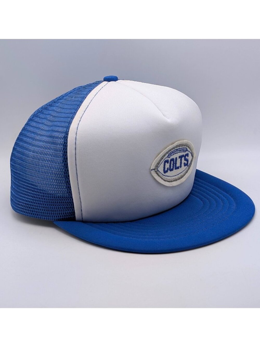 Indianapolis Colts Vintage Football NFL Snapback Trucker Hat Cap Mesh Blue White